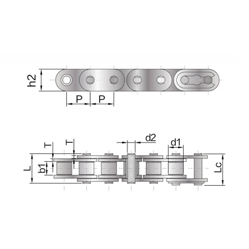Brevis picis subtilitas cylindrus Catena cum recta lamina (B series)